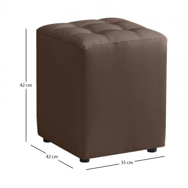 CUBE BROWN PU ΣΚΑΜΠΟ 35X35X42εκ.