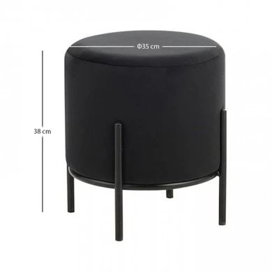 BELLA/R ΣΚΑΜΠΟ BLACK VELVET ΥΦΑΣΜΑ Φ.35Χ38εκ.