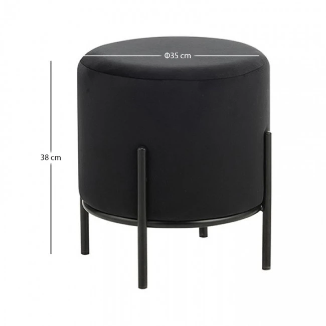 BELLA/R ΣΚΑΜΠΟ BLACK VELVET ΥΦΑΣΜΑ Φ.35Χ38εκ.