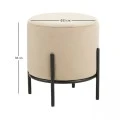 BELLA/R ΣΚΑΜΠΟ BEIGE VELVET ΥΦΑΣΜΑ Φ.35Χ38εκ.