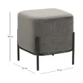 BELLA/S ΣΚΑΜΠΟ GREY VELVET ΥΦΑΣΜΑ 36X36Χ38εκ.