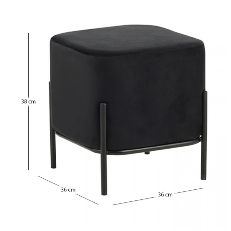 BELLA/S ΣΚΑΜΠΟ BLACK VELVET ΥΦΑΣΜΑ 36X36Χ38εκ.
