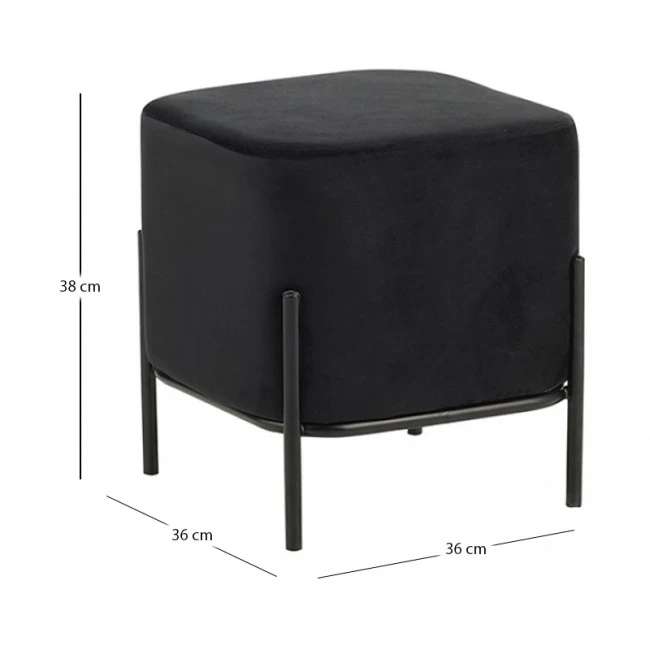 BELLA/S ΣΚΑΜΠΟ BLACK VELVET ΥΦΑΣΜΑ 36X36Χ38εκ.