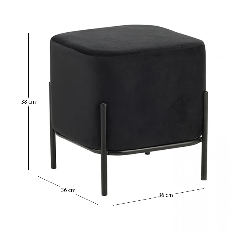 BELLA/S ΣΚΑΜΠΟ BLACK VELVET ΥΦΑΣΜΑ 36X36Χ38εκ.
