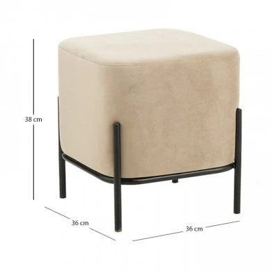 BELLA/S ΣΚΑΜΠΟ BEIGE VELVET ΥΦΑΣΜΑ 36X36Χ38εκ.