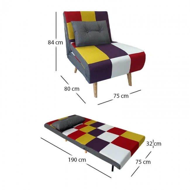 SARA PATCHWORK ΥΦΑΣΜΑ ΠΟΛΥΘΡΟΝΑ/ΚΡΕΒΑΤΙ 75Χ80εκ.