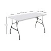 Τραπέζι catering βαλίτσα με μεταλλικό σκελετό και επιφάνεια πολυπροπυλενίου HDPE σε χρώμα λευκό 152x76x74εκ