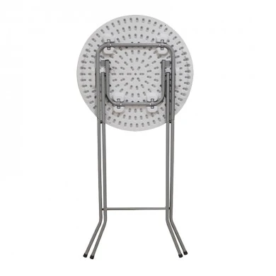 Catering table - stand with metallic frame - Pp Hdpe surface in white color D.81x110cm.