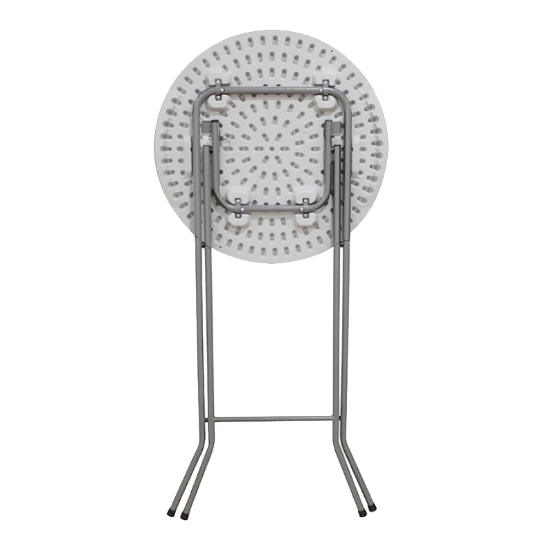Catering table - stand with metallic frame - Pp Hdpe surface in white color D.81x110cm.