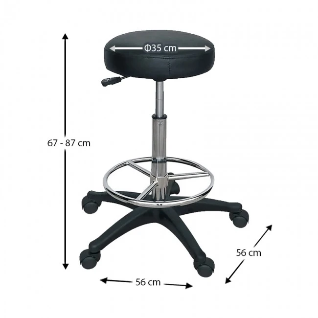 Σκαμπό Μπάρ 2τμχ ST 100 Μαύρο Pu 54x54x88εκ.