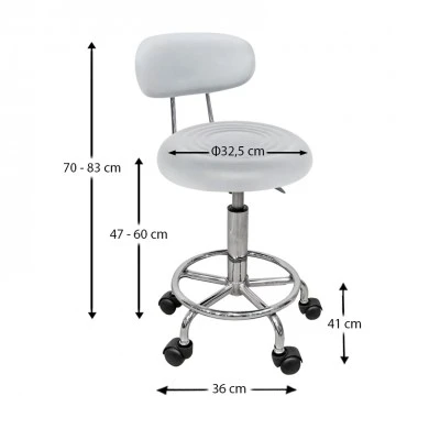 Σκαμπό Μπάρ 2τμχ Bar 72 Λευκό Pu 38x43x82εκ.