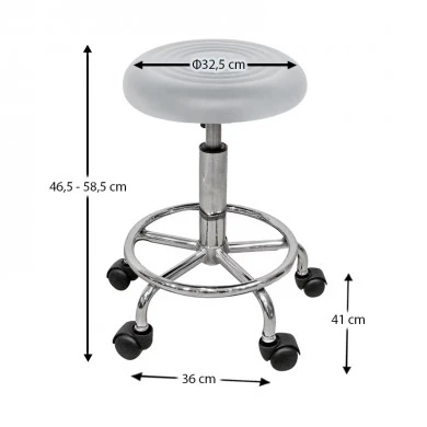 Σκαμπό Μπάρ 2τμχ Bar 70 Λευκό Pu 38x38x65εκ.