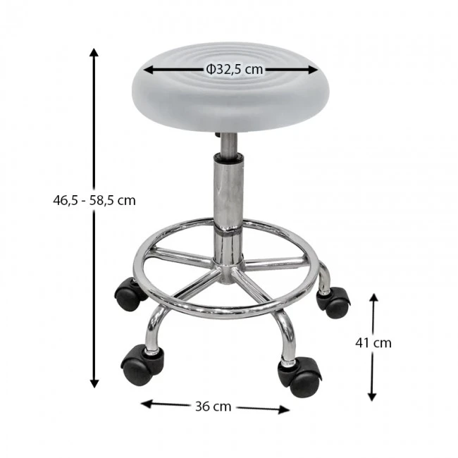 Σκαμπό Μπάρ 2τμχ Bar 70 Λευκό Pu 38x38x65εκ.