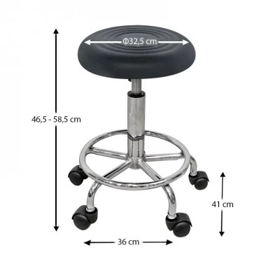 Σκαμπό Μπάρ 2τμχ Bar 70 Μαύρο Pu 38x38x65εκ.