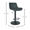 Σκαμπό Μπάρ 2τμχ Bar94 Black Pu 48x50x107.5εκ.