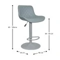 Σκαμπό Μπάρ 2τμχ Bar94 Grey Pu 48x50x107.5εκ.