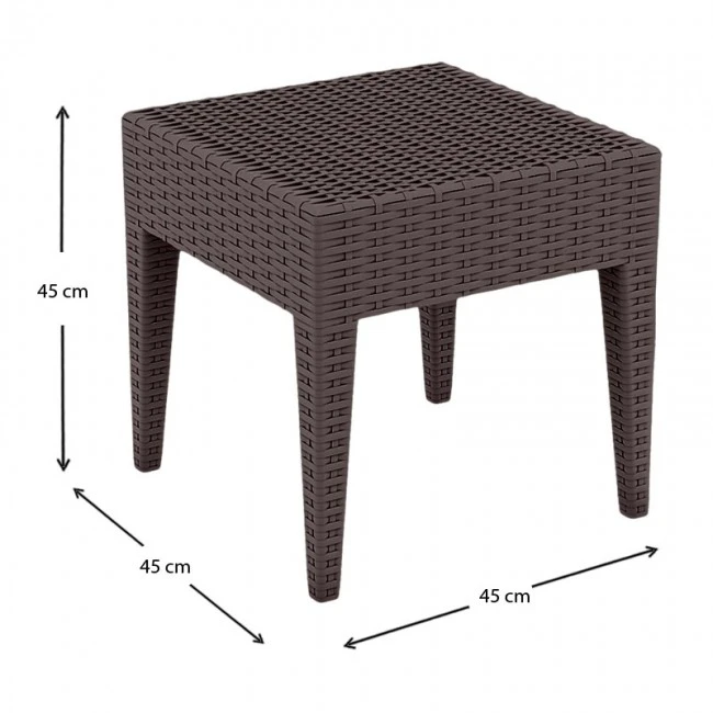 ΜΑΙΑΜΙ BROWN ΤΡΑΠΕΖΙ 45Χ45Χ45εκ. ΠΟΛ/ΝΙΟΥ - 53.0036