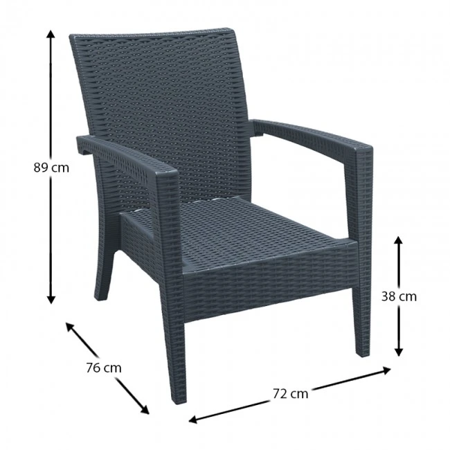 ΜΑΙΑΜΙ DARK GREY ΠΟΛΥΘΡΟΝΑ 72Χ76Χ89εκ. ΠΟΛ/ΝΙΟΥ - 53.0053