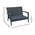 ΜΑΙΑΜΙ DARK GREY ΚΑΝΑΠΕΣ 128Χ77Χ89εκ. ΠΟΛ/ΝΙΟΥ - 53.0054