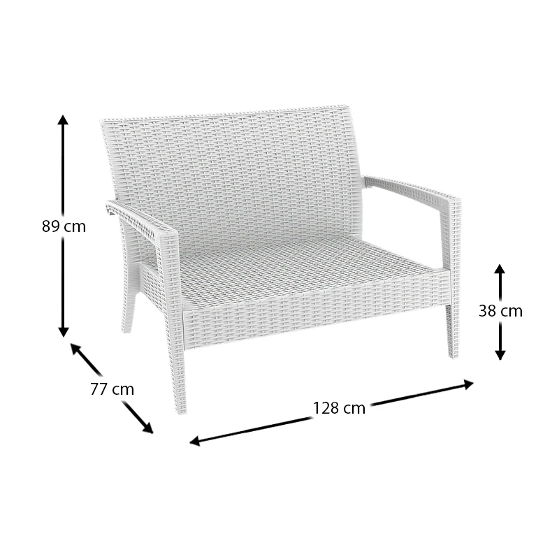 ΜΑΙΑΜΙ WHITE ΚΑΝΑΠΕΣ 128Χ77Χ89εκ. ΠΟΛ/ΝΙΟΥ - 53.0080