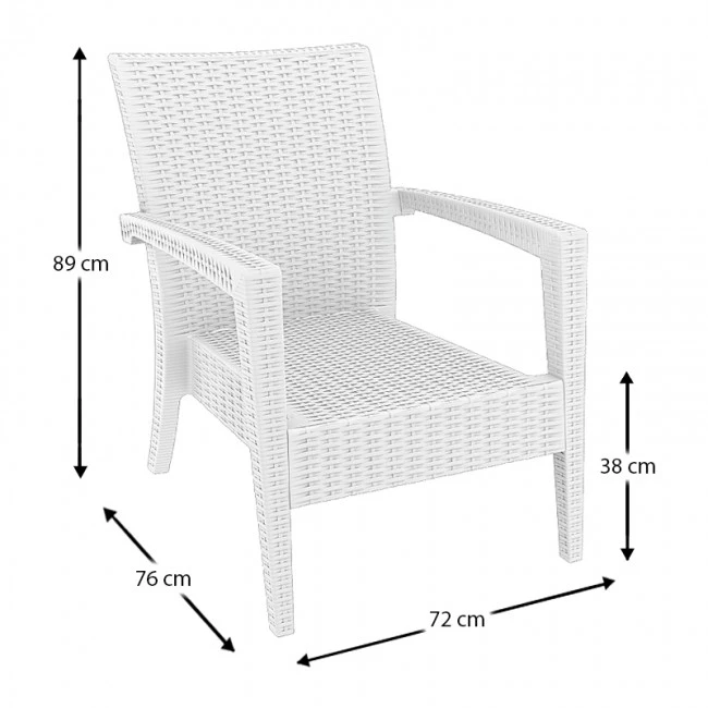 ΜΑΙΑΜΙ WHITE ΠΟΛΥΘΡΟΝΑ 72Χ76Χ89εκ. ΠΟΛ/ΝΙΟΥ - 53.0082
