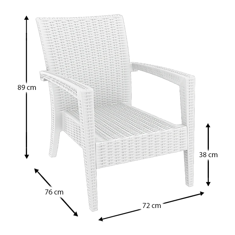 ΜΑΙΑΜΙ WHITE ΠΟΛΥΘΡΟΝΑ 72Χ76Χ89εκ. ΠΟΛ/ΝΙΟΥ - 53.0082