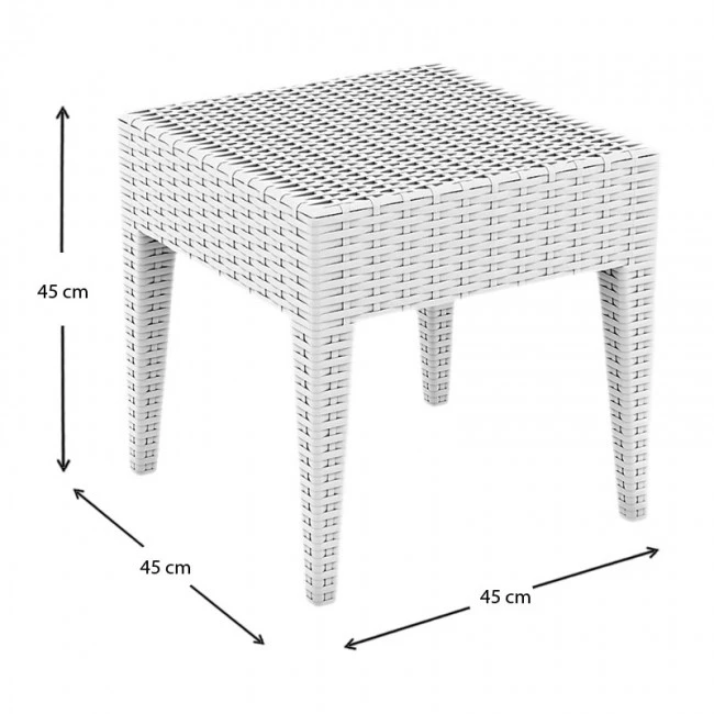 ΜΑΙΑΜΙ WHITE ΤΡΑΠΕΖΙ 45Χ45Χ45εκ. ΠΟΛ/ΝΙΟΥ - 53.0084