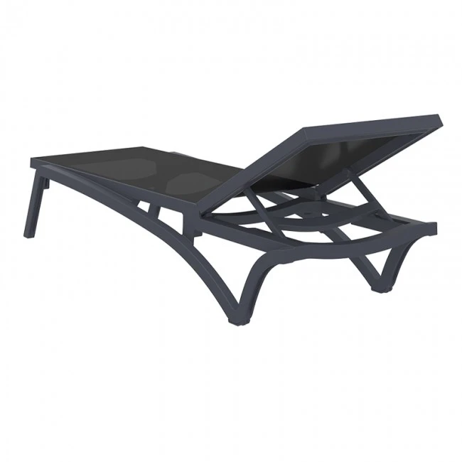Ξαπλώστρα πολυπροπυλενίου σε σκούρο γκρι/μαύρο χρώμα 193x68x35 εκ. PACIFIC SIESTA