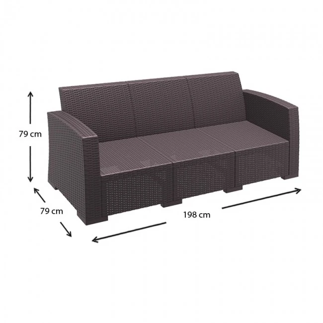 ΜΟΝΑΚΟ BROWN 3ΘΕΣΙΟΣ ΚΑΝΑΠΕΣ ΠΟΛ/ΝΙΟΥ - 53.0142