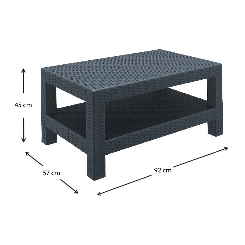ΜΟΝΑΚΟ DARK GREY ΤΡΑΠΕΖΙ 92Χ57Χ45εκ. ΠΟΛ/ΝΙΟΥ - 53.0153