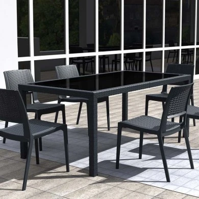 ΤΑΙΤΙ DARK GREY 180Χ94Χ75εκ. ΤΡΑΠΕΖΙ ΜΕ ΤΖΑΜΙ ΠΟΛ/ΝΙΟΥ - 53.0201