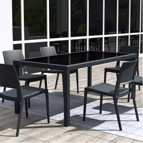 ΤΑΙΤΙ DARK GREY 180Χ94Χ75εκ. ΤΡΑΠΕΖΙ ΜΕ ΤΖΑΜΙ ΠΟΛ/ΝΙΟΥ - 53.0201