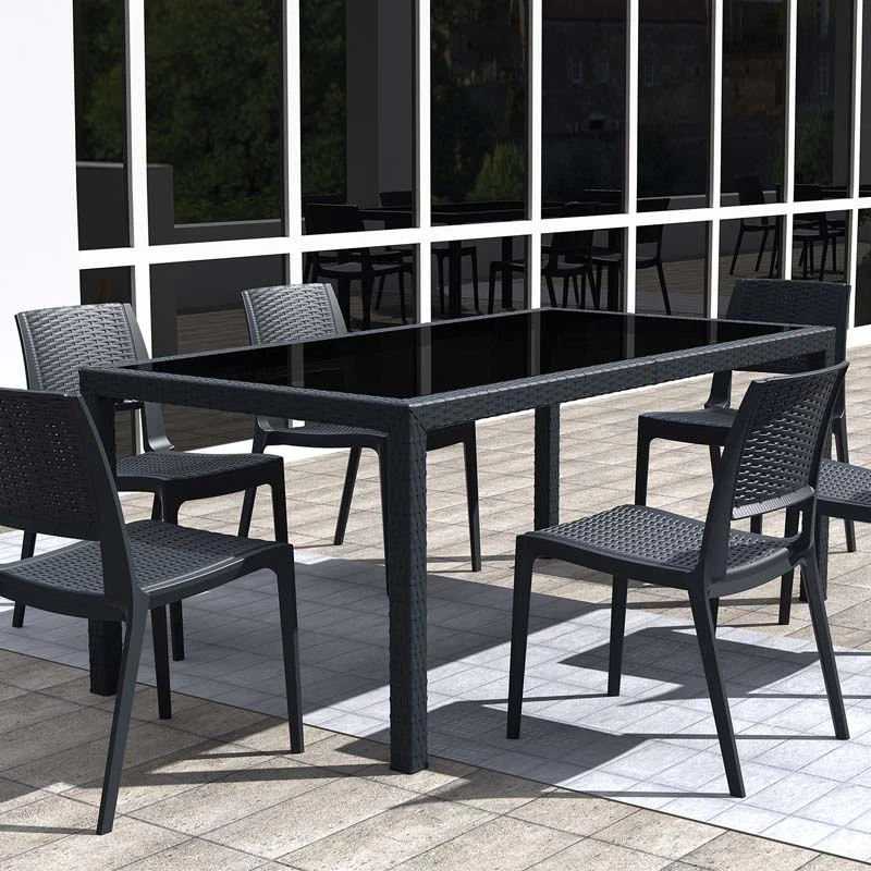ΤΑΙΤΙ DARK GREY 180Χ94Χ75εκ. ΤΡΑΠΕΖΙ ΜΕ ΤΖΑΜΙ ΠΟΛ/ΝΙΟΥ - 53.0201