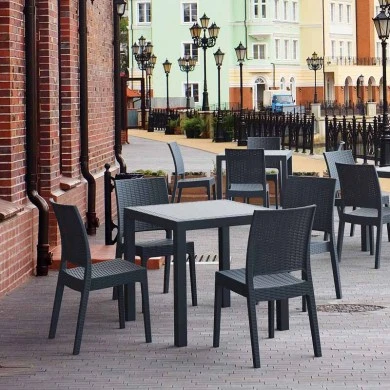 ΟΡΛΑΝΤΟ 80Χ80Χ75εκ. DARK GREY ΤΡΑΠΕΖΙ ΠΟΛ/ΝΙΟΥ - 53.0205