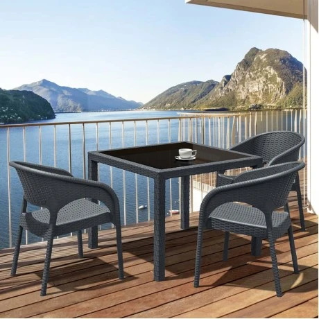ΜΠΑΛΙ DARK GREY 94Χ94Χ75εκ.ΤΡΑΠΕΖΙ ΜΕ ΤΖΑΜΙ ΠΟΛ/ΝΙΟΥ - 53.0211
