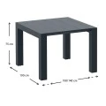 ΒΕΓΚΑΣ RATTAN DARK GREY 100X100/140εκ. ΕΠΕΚΤ.ΤΡΑΠΕΖΙ - 53.0231