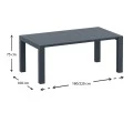 ΒΕΓΚΑΣ RATTAN DARK GREY 100X180/220εκ. ΕΠΕΚΤ.ΤΡΑΠΕΖΙ - 53.0234