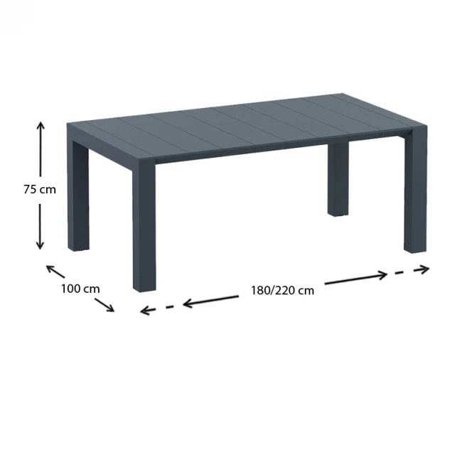 ΒΕΓΚΑΣ RATTAN DARK GREY 100X180/220εκ. ΕΠΕΚΤ.ΤΡΑΠΕΖΙ - 53.0234