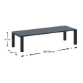 ΒΕΓΚΑΣ RATTAN DARK GREY 100X260/300εκ. ΕΠΕΚΤ.ΤΡΑΠΕΖΙ - 53.0237