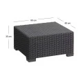 Τραπέζι California με επένδυση wicker σε χρώμα ανθρακί 68x68x35εκ