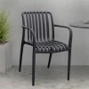 Polypropylene armchair in black color 53,5x58x80cm.