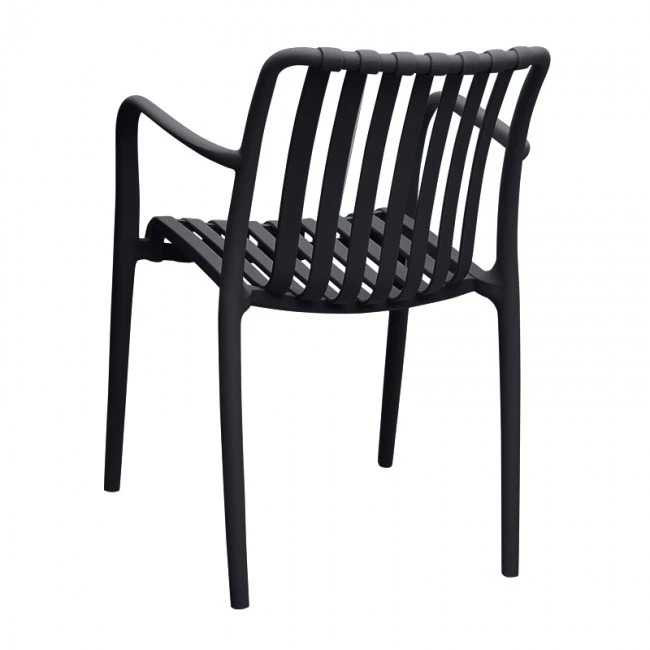 Polypropylene armchair in black color 53,5x58x80cm.