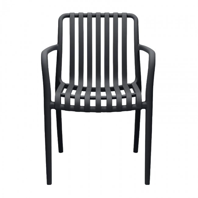 Polypropylene armchair in black color 53,5x58x80cm.