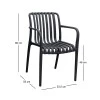 Polypropylene armchair in black color 53,5x58x80cm.