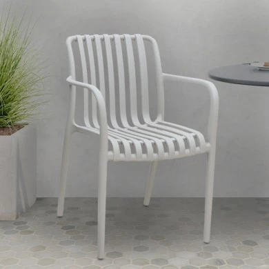 Polypropylene armchair in light grey color 53,5x58x80cm.