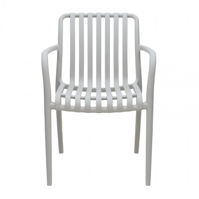 Polypropylene armchair in light grey color 53,5x58x80cm.