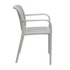 Polypropylene armchair in light grey color 53,5x58x80cm.
