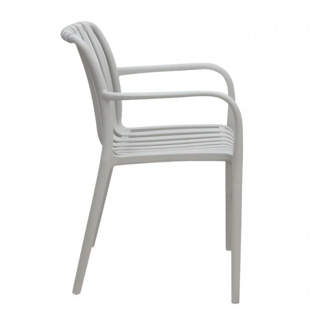 Polypropylene armchair in light grey color 53,5x58x80cm.