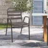 Πολυθρόνα κήπου μεταλλική - αλουμινίου χρώμα καφέ 53x60x78εκ.