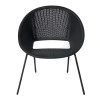 Πολυθρόνα πολυπροπυλενίου απο μεταλλικό σκελετό χρώμα μαύρο-γκρί 70x70x78εκ.